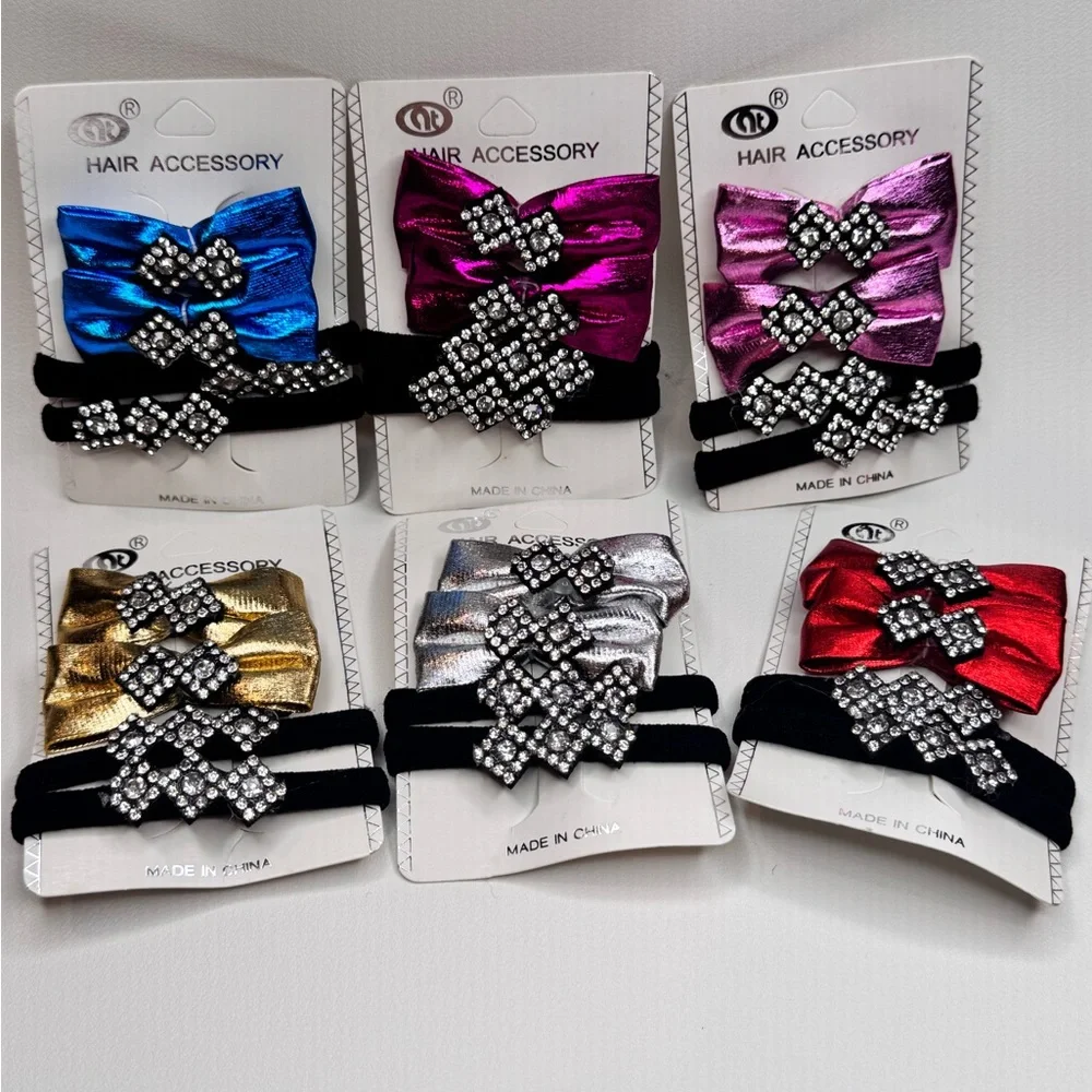 Gold and Black Hair Accessories with Elegant Rhinestone Embellishments